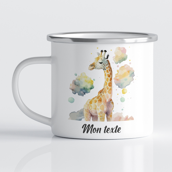 Taza esmaltada personalizada para niños - Infantil - Jirafa