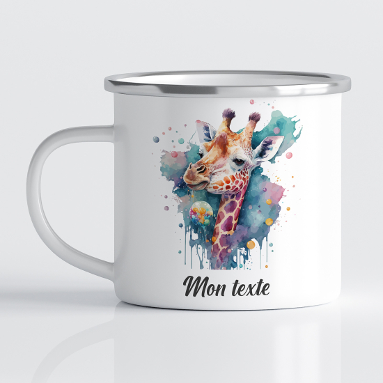 Taza esmaltada personalizada para niños - Infantil - Jirafa