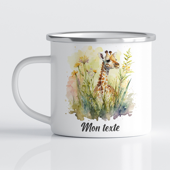 Taza esmaltada personalizada para niños - Infantil - Jirafa