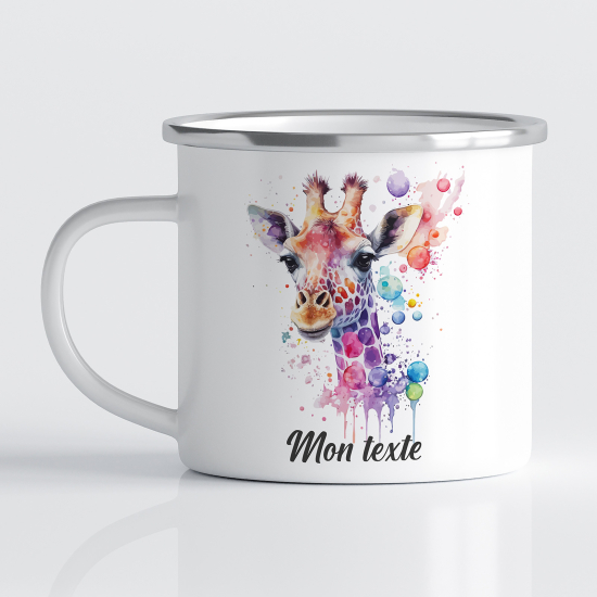 Taza esmaltada personalizada para niños - Infantil - Jirafa