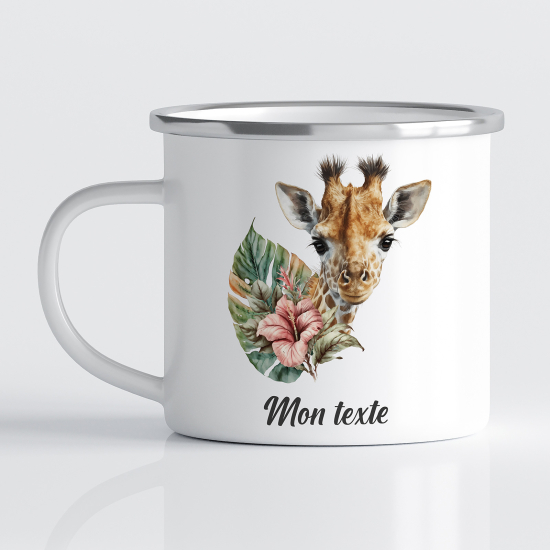 Taza esmaltada personalizada para niños - Infantil - Jirafa