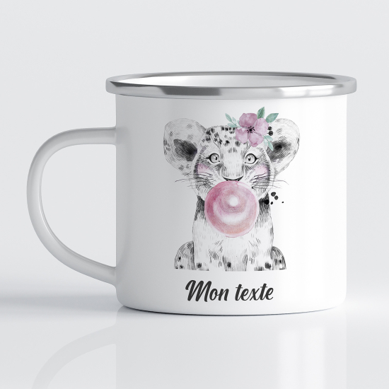 Taza esmaltada personalizada para niños - Infantil - León