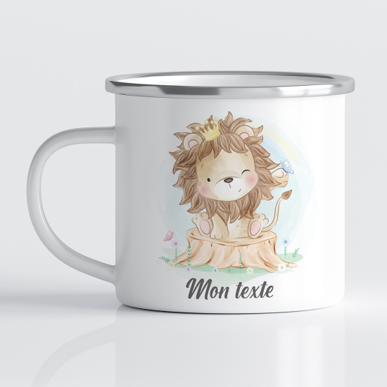 Taza esmaltada personalizada para niños - Infantil - León