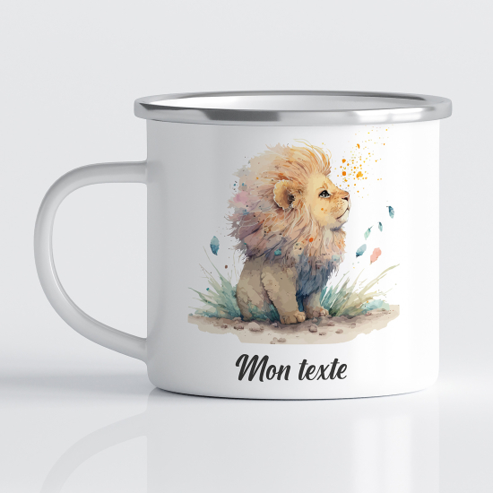 Taza esmaltada personalizada para niños - Infantil - León