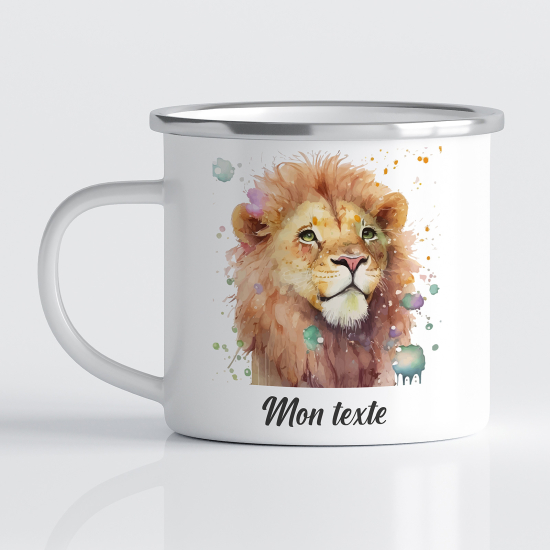 Taza esmaltada personalizada para niños - Infantil - León
