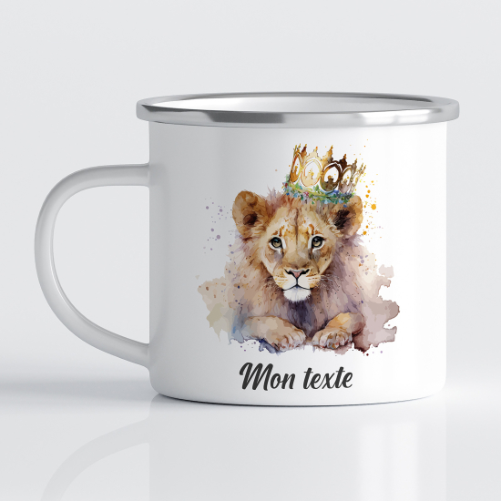 Taza esmaltada personalizada para niños - Infantil - León