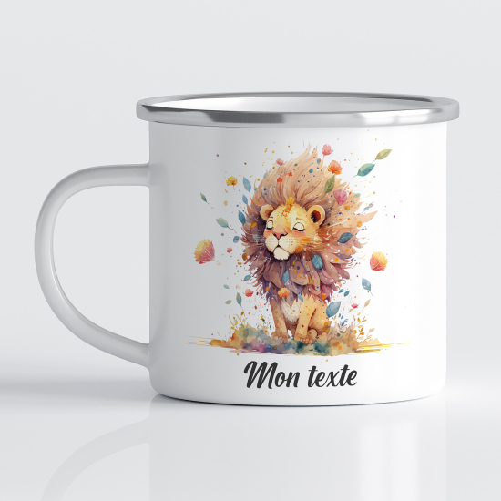 Taza esmaltada personalizada para niños - Infantil - León