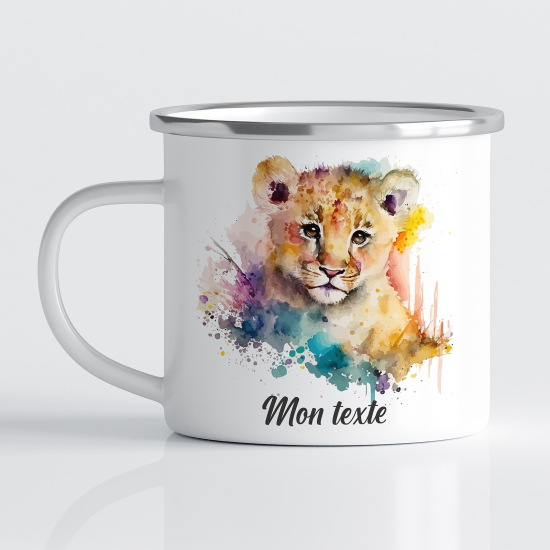 Taza esmaltada personalizada para niños - Infantil - León