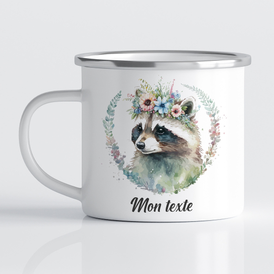 Taza esmaltada personalizada para niños - Infantil - Mapache