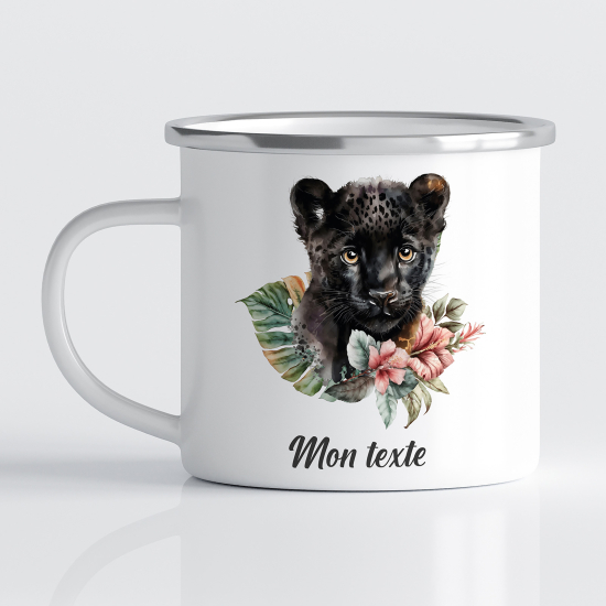 Taza esmaltada personalizada para niños - Infantil - Pantera Negra