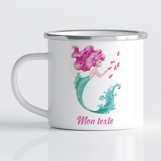 Taza esmaltada personalizada para niños - Infantil - Sirena