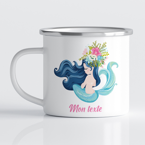Taza esmaltada personalizada para niños - Infantil - Sirena
