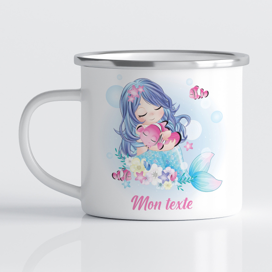 Taza esmaltada personalizada para niños - Infantil - Sirena