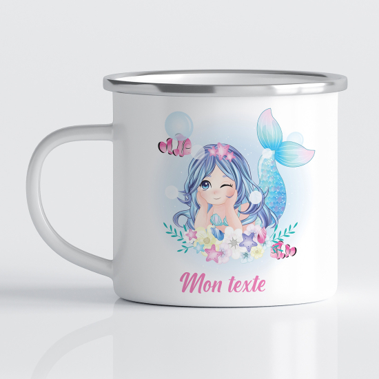Taza esmaltada personalizada para niños - Infantil - Sirena