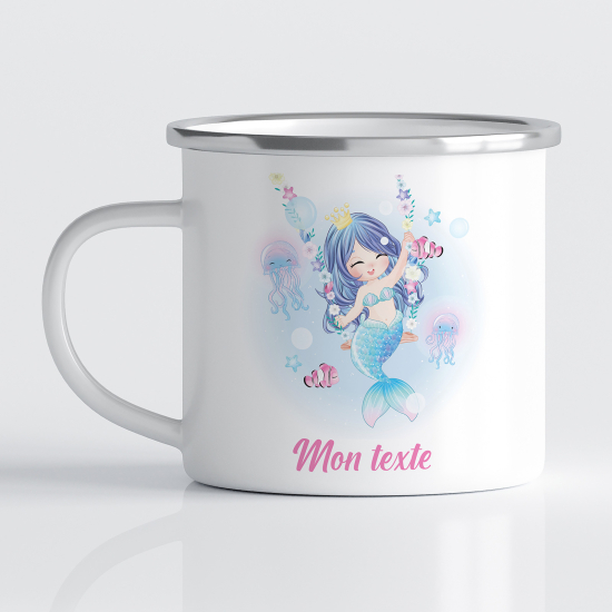 Taza esmaltada personalizada para niños - Infantil - Sirena