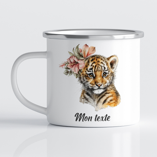 Taza esmaltada personalizada para niños - Infantil - Tigre