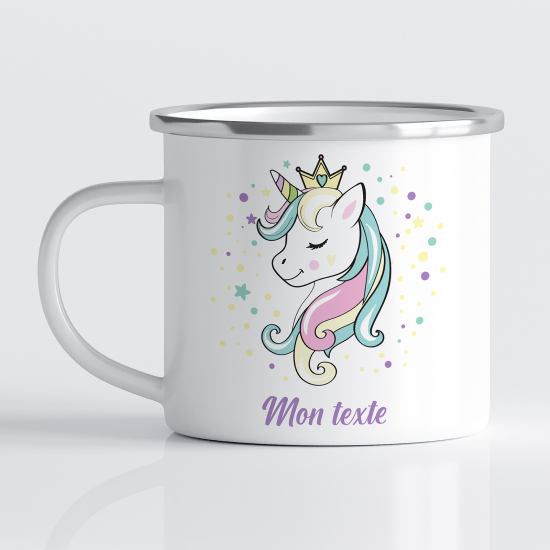 Taza esmaltada personalizada para niños - Infantil - Unicornio