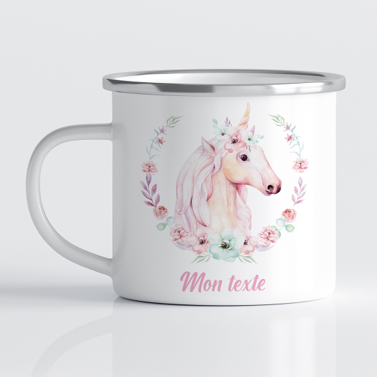 Taza esmaltada personalizada para niños - Infantil - Unicornio