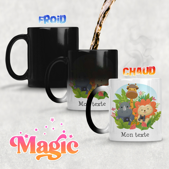 Taza mágica personalizada - Animales de la Selva