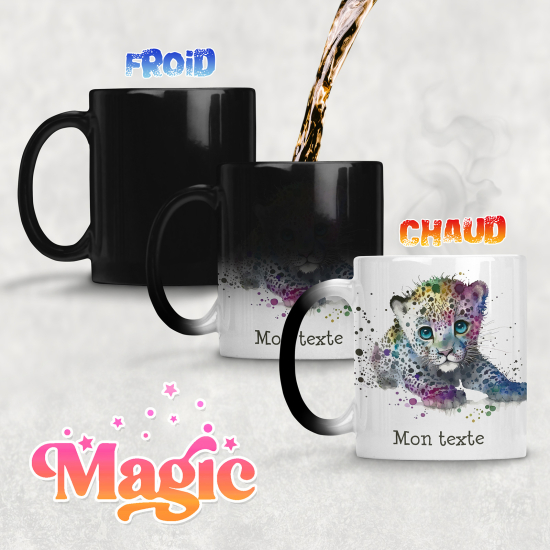 Taza mágica personalizada - Bebé leopardo