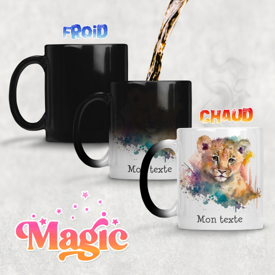 Taza mágica personalizada - Cachorro de león