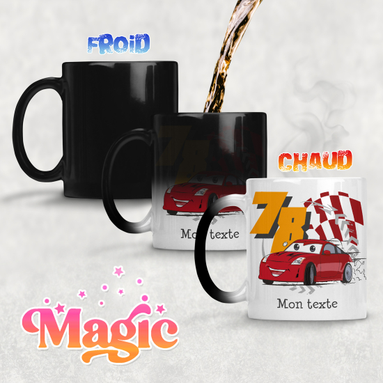 Taza mágica personalizada - Coche de Carreras