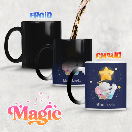 Taza mágica personalizada - Elefante Columpio