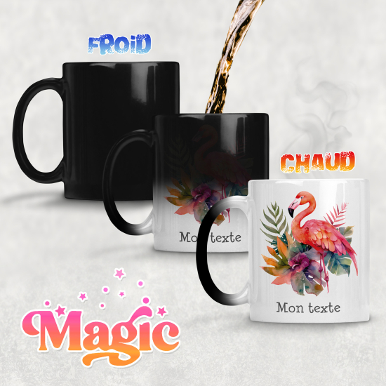 Taza mágica personalizada - Flamenco Rosa Tropical