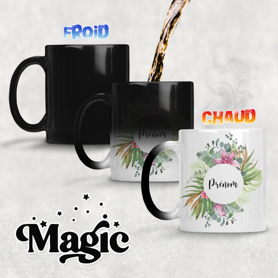 Taza mágica personalizada - Flores