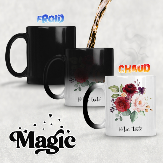Taza mágica personalizada - Flores