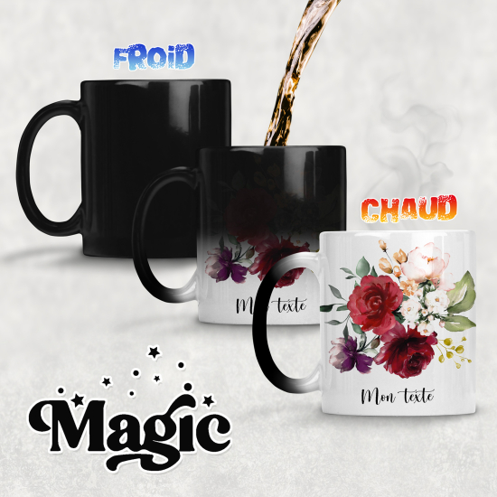 Taza mágica personalizada - Flores
