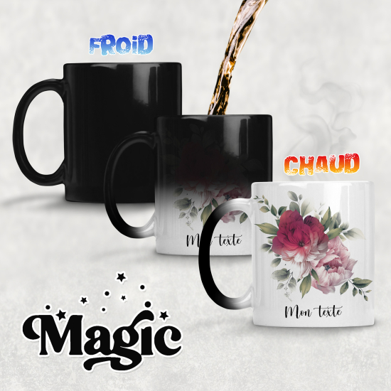 Taza mágica personalizada - Flores