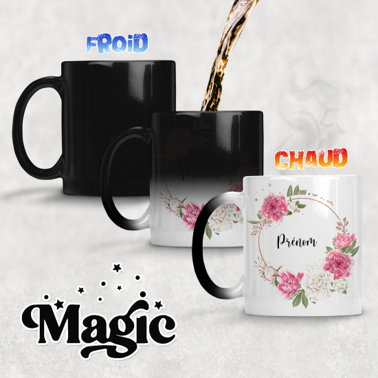 Taza mágica personalizada - Flores