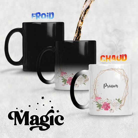 Taza mágica personalizada - Flores