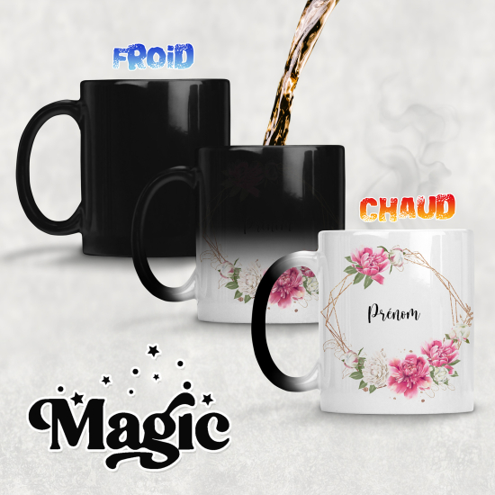 Taza mágica personalizada - Flores