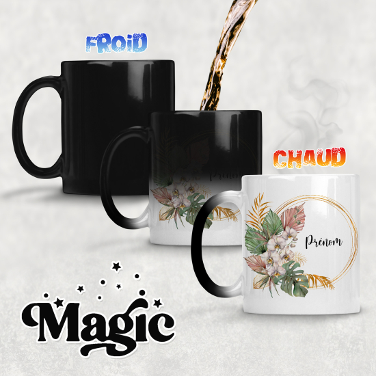 Taza mágica personalizada - Flores