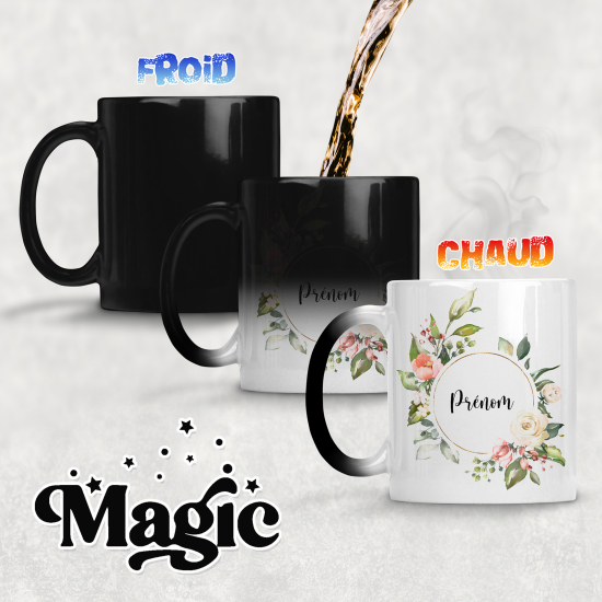 Taza mágica personalizada - Flores