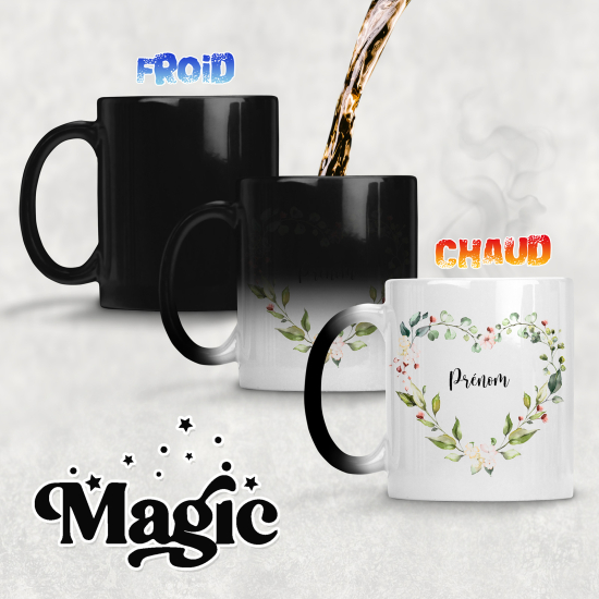 Taza mágica personalizada - Flores