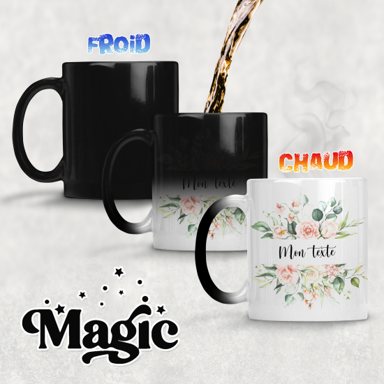 Taza mágica personalizada - Flores