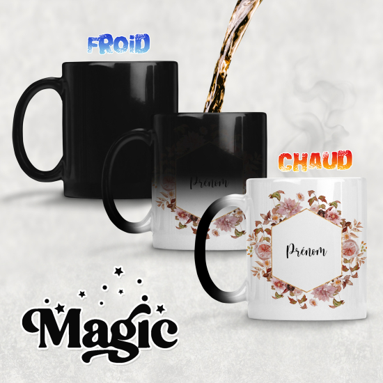 Taza mágica personalizada - Flores