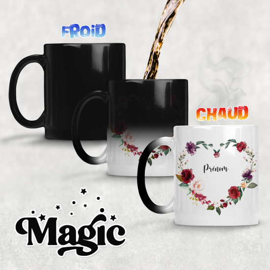 Taza mágica personalizada - Flores