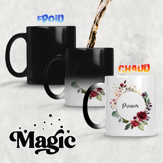 Taza mágica personalizada - Flores