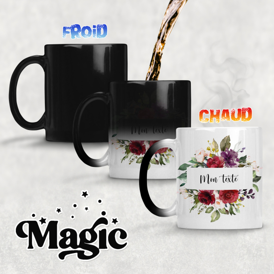 Taza mágica personalizada - Flores