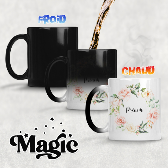 Taza mágica personalizada - Flores
