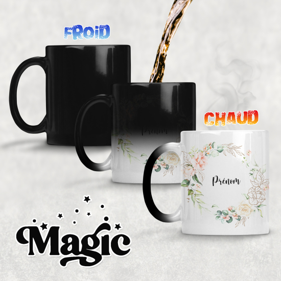 Taza mágica personalizada - Flores