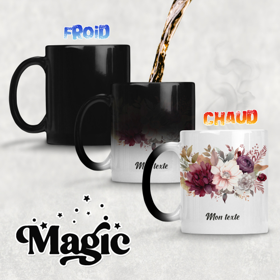 Taza mágica personalizada - Flores