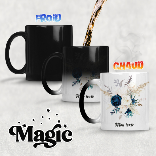 Taza mágica personalizada - Flores
