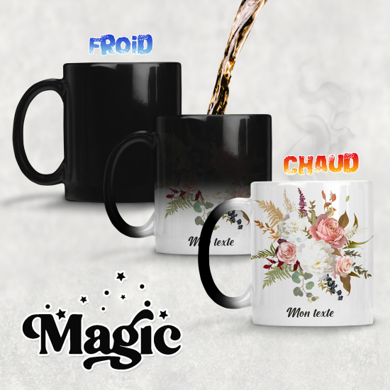 Taza mágica personalizada - Flores