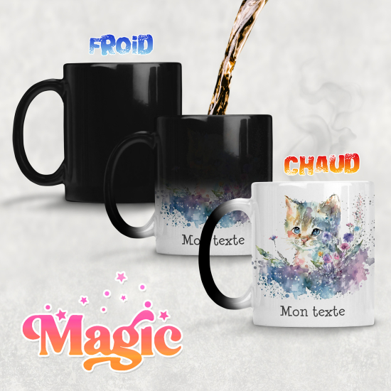 Taza mágica personalizada - Gatito