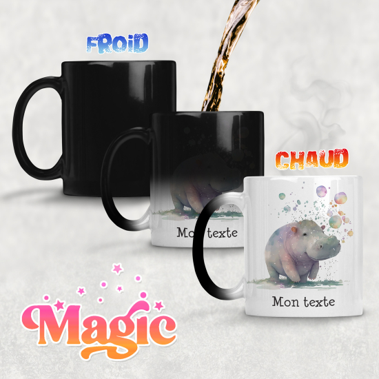 Taza mágica personalizada - Hipopótamo